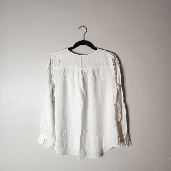 CLOSET CLEAN OUT *** Sundance Boho Ruffle Front Button Down Blouse Size Medium - Picture 4 of 7